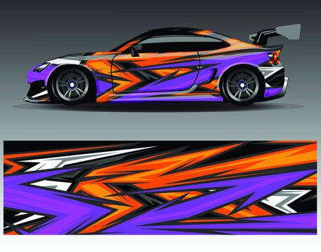 Car wrap decal graphics. Abstract eagle stripe  grunge racing and sport background for racing livery or daily use car vinyl sticker