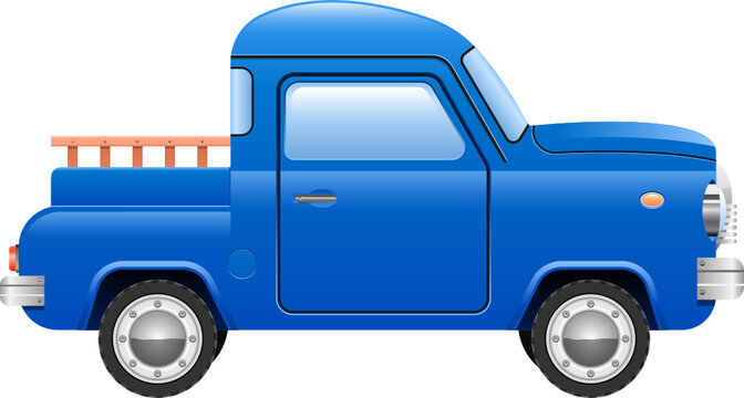 Retro pick-up car clipart design illustration