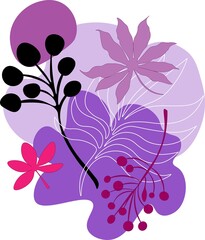 Bright small vector flowers pattern.