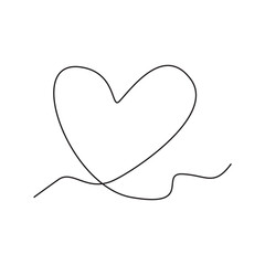Continuous line drawing of love lettering vector