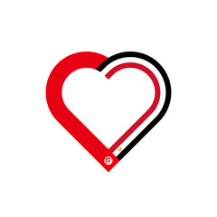 unity concept. heart ribbon icon of tunisia and egypt flags. vector illustration isolated on white background