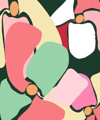 Abstract Floral Background Cubism Bold