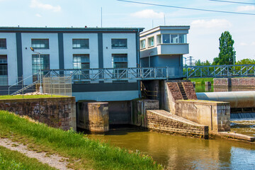 A small hydroelectric power plant in the city of Nitra in Slovakia.