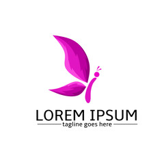 Fototapeta premium Illustration vector graphic of template logo butterfly pink color modern design