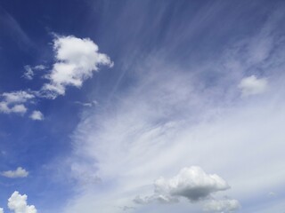 Cloudscape with blue sky and white clouds