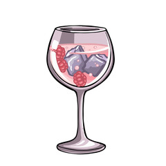Glass of champagne alcohol with bubbles, sparkling wine illustration vector