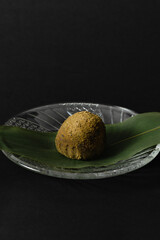 black background Japanese sweets, 和菓子, 団子, おはぎ