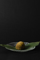 black background Japanese sweets, 和菓子, 団子, おはぎ