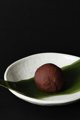 black background Japanese sweets, 和菓子, 団子, おはぎ
