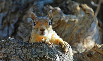 Caucasian Squirrels (Sciurus anomalus) are lives at the forest of Mazidagi district of Mardin.