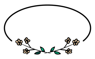 colorful oval floral frame
