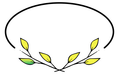 colorful oval floral frame

