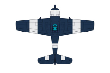 Avión de combate clásico de hélice, caza