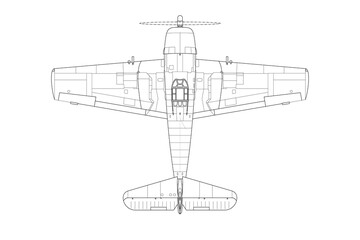 Avi&oacute;n de combate cl&aacute;sico de h&eacute;lice, caza