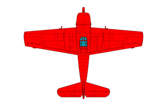 Avión de combate clásico de hélice, caza F6F Hellcat