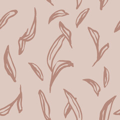 Fototapeta na wymiar Seamless hand drawn pattern with leaves