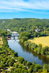 Fototapeta na wymiar Dordogne in France, village and river