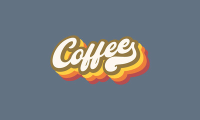 Coffee word vintage retro typography for logo, t shirt, poster, banner, wall art , mug , sticker, tote bag, mini sign 