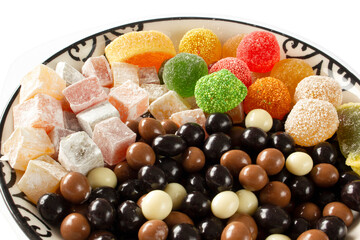 Delicious Turkish delights and chocolate candies