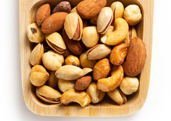 Obraz premium Various nuts. Healthy snacks. Food background.