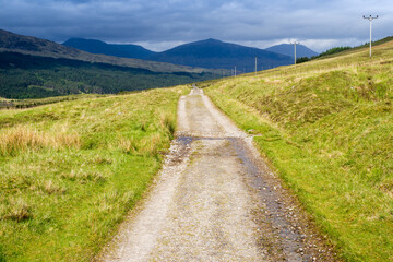 Fototapeta na wymiar Walking the West Highland Way between Tyndrum and the Bridge of Orchy.