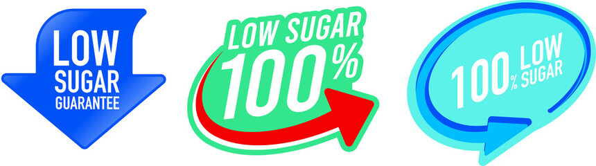 Low sugar guarantee icon signage badge