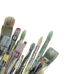 Fototapeta premium Set of different paintbrushes on white background