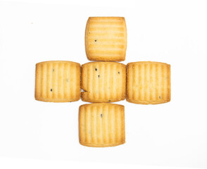 biscuit or cookies isolated on white background,