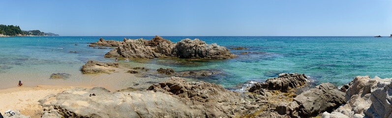 Rocks at Cala de Santa Cristina beach, Costa Brava, Catalonia.