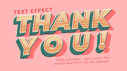 Lettering word Thank You doodle sketch vintage and fun vector editable text effect for your special project