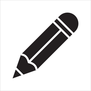 pencil icon vector black design template