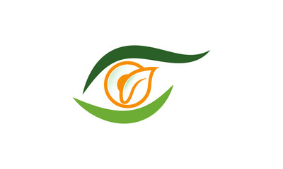 Eye Leaf Nutrition Logo Design With Line Style