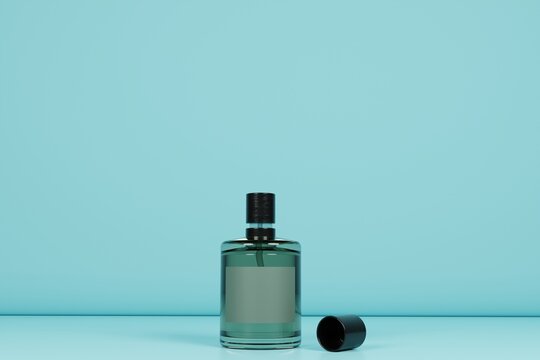 3d Rendering Perfume Bottle Mockup On Front View