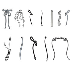 cord , tie, bow drawing set