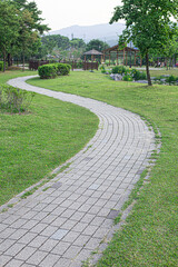 S-shaped road in the park