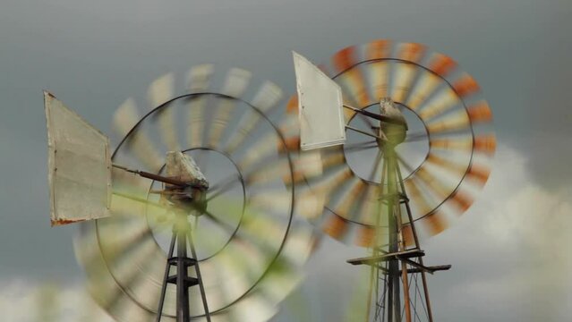 Windmills in the farm fields