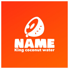Obraz premium Creative king coconut logo design template.