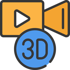 Three D Video Icon