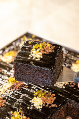 Wet cake. Homemade fresh wet cake. close up