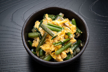 ミョウガタケの卵とじ