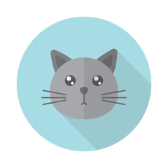 Pouting cat face icon design.