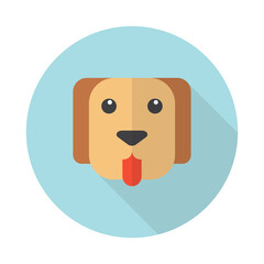 Dog sticking out tongue icon design.