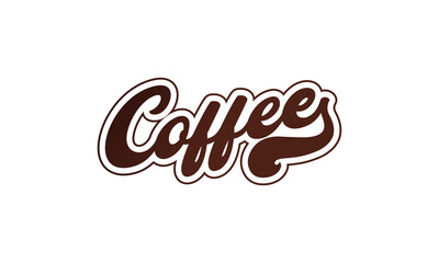 Coffee word vintage retro funky typography 
fancy design vector template for logo, t shirt, poster, banner, wall art , mug , sticker, tote bag, mini sign