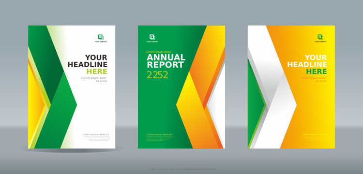 Modern Simple Folded White Yellow Ribbon Cover Template For Annual Report, Magazine, Booklet, Proposal, Portofolio, Brochure, Poster