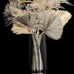 Bouquet Of Dry Palm Leaves And Hogweed