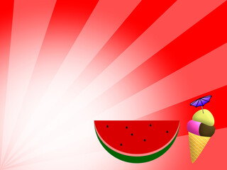 watermelon with ice cream 