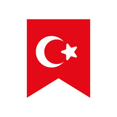 Stylish Turkish flag icon. Vector.