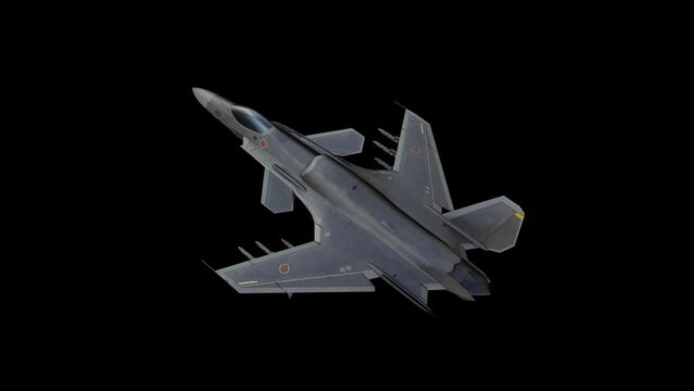 Asf X Military Plane animation.Full HD 1920&times;1080.7 Second Long.Transparent Alpha video.