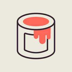 Paint bucket vector icon. Construction, repair