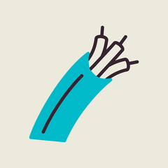 Obraz premium Electric cable vector icon. Construction, repair